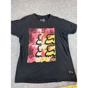 VINTAGE Y2K Fox Racing Shirt Mens Large Black Graphic Biker Motocross Streetwear